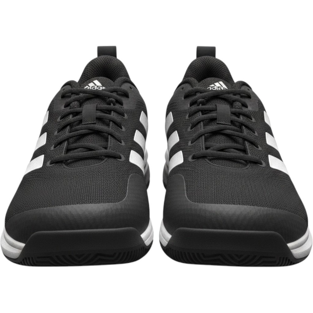 Adidas Gamecourt Tennis Shoes Mens 9.5 Black White FX3650 Breathable Mesh Court